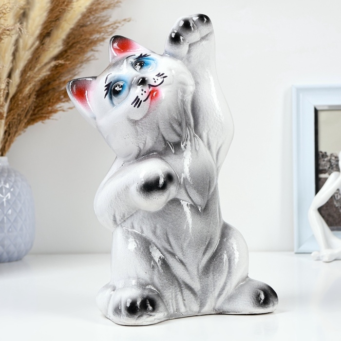 Копилка Копилка "Кот Привет" 25х14см, серый