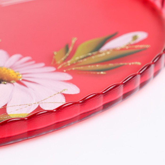 Салатник Салатник "С праздником!" художественная роспись, 28 см, красный