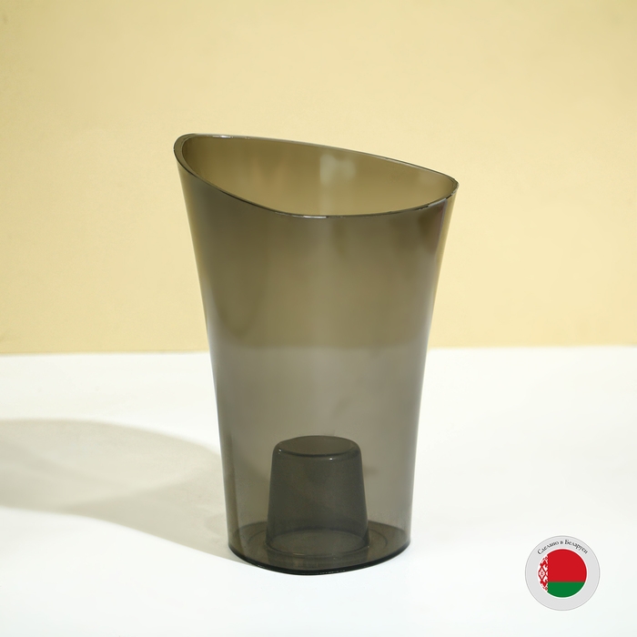 Горшок для орхидей, 1,3 л, 13,6 &times; 14,1 &times; 20 см, пластик, прозрачно-серый