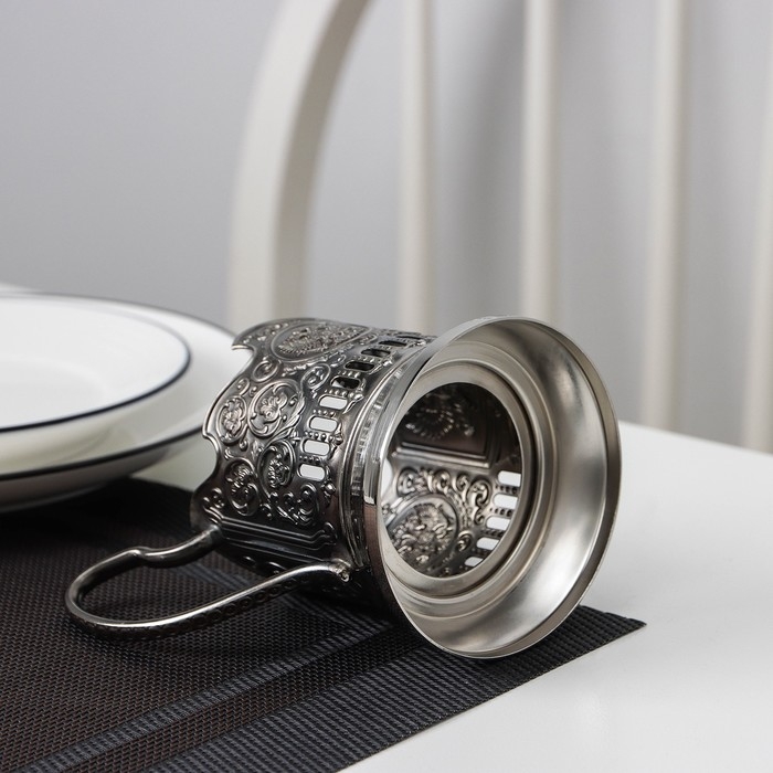 Подстаканник «Герб РФ», стакан d=6,1 см, никелированный, с чернением Подстаканник «Герб РФ», стакан d=6,1 см, никелированный, с чернением