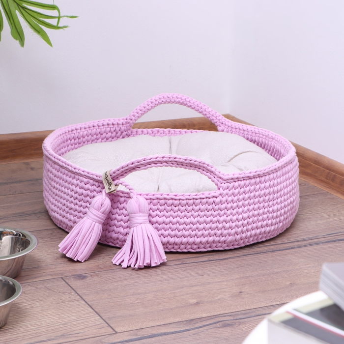 Лежанка для животных  Лежанка для животных "Неженка", 40 х 11 см, полиэфирное волокно, розовый