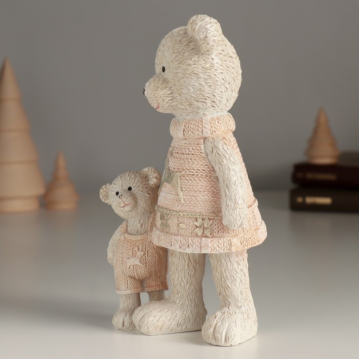 Сувенир полистоун Сувенир полистоун "Мишка с малышом в розовых свитерах" 9х7х16 см