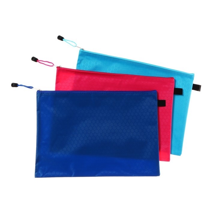 Папка-конверт Папка-конверт "Соты" А4, на молнии, 24.5 х 31 см, МИКС