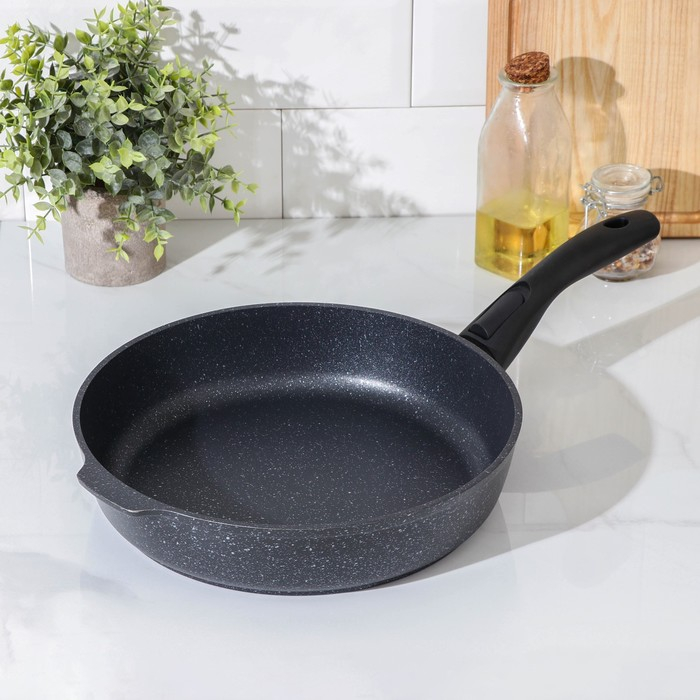 Сковорода, d=28 см, съёмная ручка, антипригарное покрытие, тёмный мрамор Сковорода, d=28 см, съёмная ручка, антипригарное покрытие, тёмный мрамор