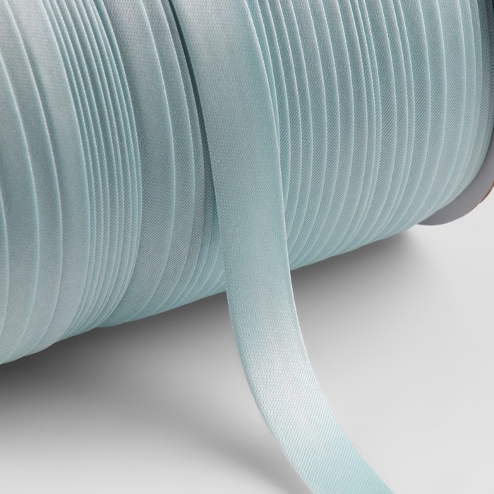 Косая бейка, атласная, 15 мм × 132 ± 1 м, цвет небесно-голубой №9079 Косая бейка, атласная, 15 мм × 132 ± 1 м, цвет небесно-голубой №9079