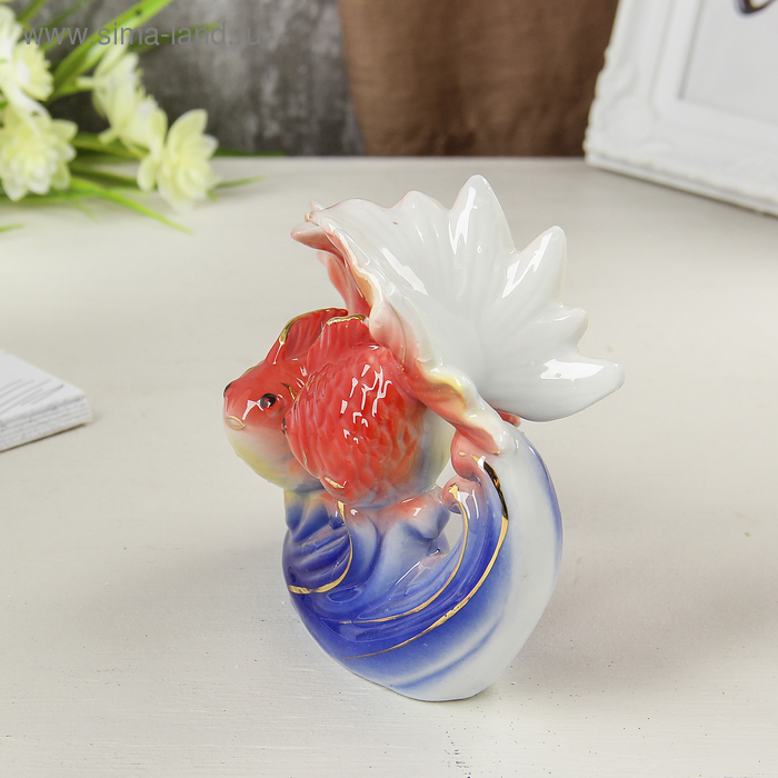 Сувенир керамика Сувенир керамика "Золотые рыбки в море" 11х13,5х7 см