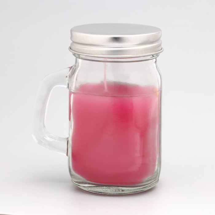 Свеча ароматическая в банке  Свеча ароматическая в банке "Нежная роза", 7,2 х 8,5 см, 190 г