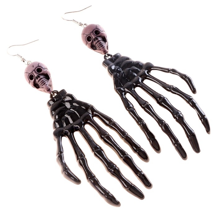 Карнавальные серьги «Скелет», цвета МИКС Карнавальные серьги «Скелет», цвета МИКС