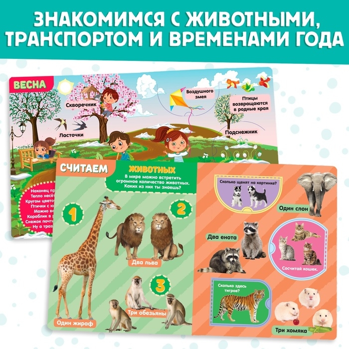 Набор картонных книжек с 3 окошками, 6 шт. по 10 стр. Набор картонных книжек с 3 окошками, 6 шт. по 10 стр.