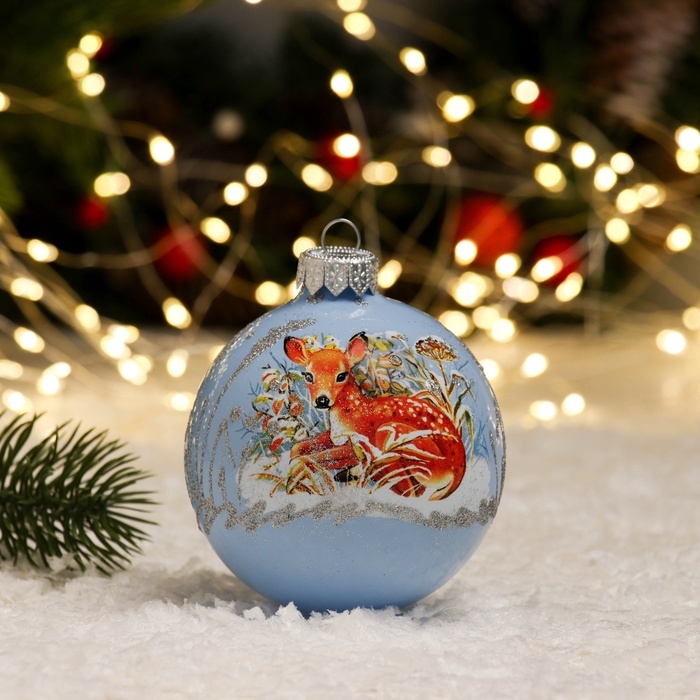 Шар Шар "Олененок под кустиком", 80 мм., в подарочной упаковке, мультицвет