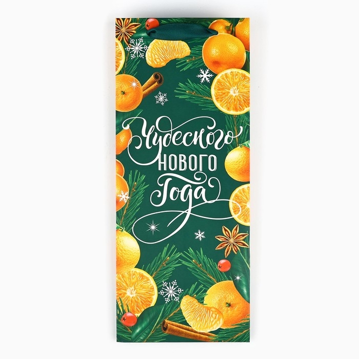 Пакет под бутылку, треугольный «Новый год», 13 х 32 х 11.3 см, Новый год Пакет под бутылку, треугольный «Новый год», 13 х 32 х 11.3 см, Новый год