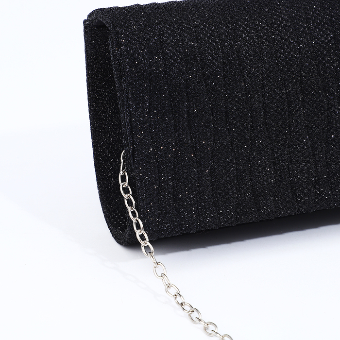 Сумка-клатч на магните, длинная цепь, цвет чёрный Сумка-клатч на магните, длинная цепь, цвет чёрный