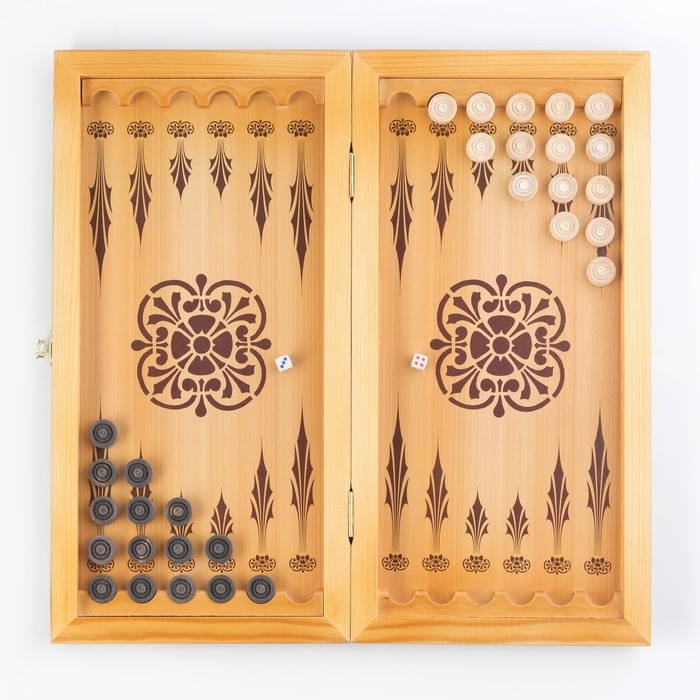 Нарды деревянные большие, настольная игра Нарды деревянные большие, настольная игра "Девушка с волками", 40 х 40 см, с шашками