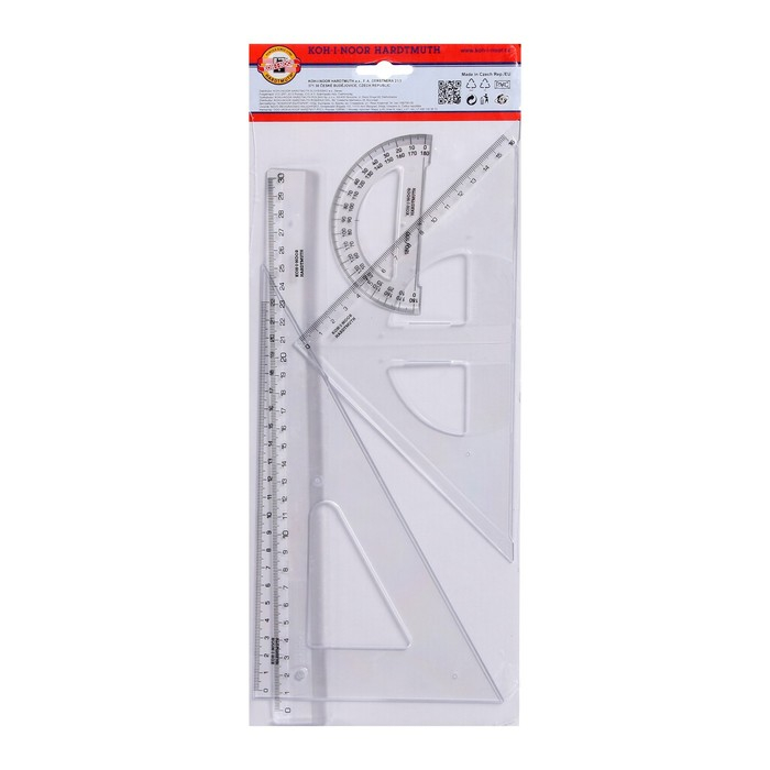 Набор геометрический большой Koh-I-Noor, прозрачный Набор геометрический большой Koh-I-Noor, прозрачный