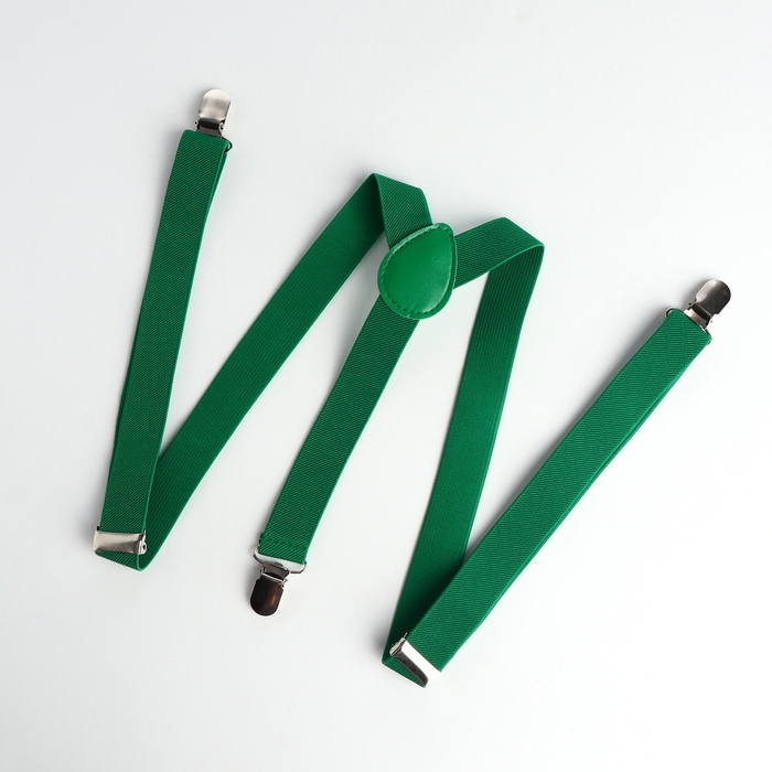 Подтяжки взрослые, ширина 2,5 см, цвет зелёный Подтяжки взрослые, ширина 2,5 см, цвет зелёный