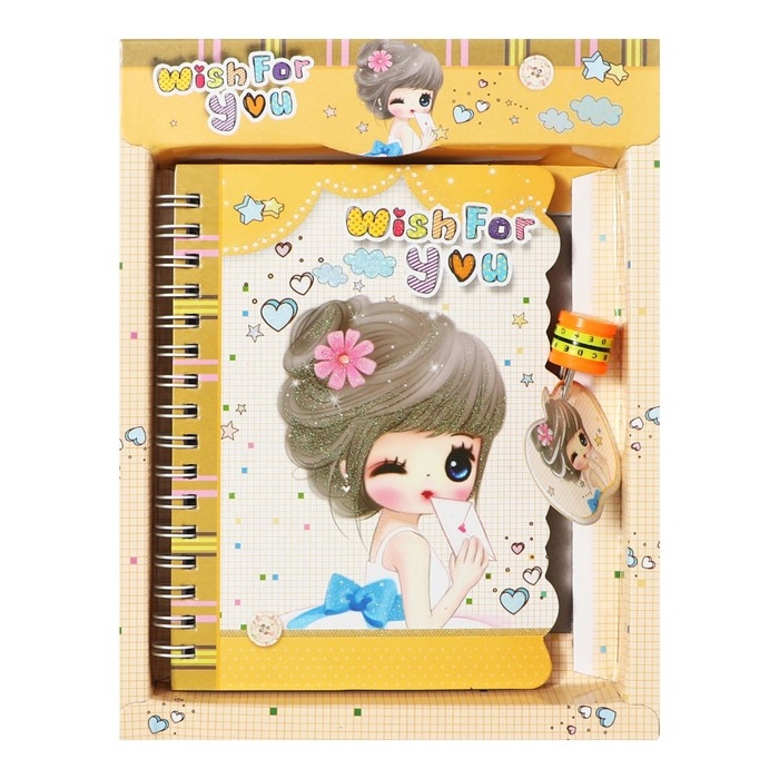 Записная книжка в подарочной коробке А6 Записная книжка в подарочной коробке А6 "Аниме", на замочке, линия, 50 листов, МИКС