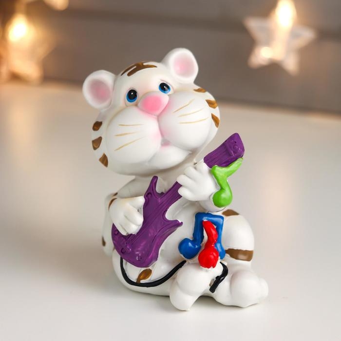 Копилка полистоун Копилка полистоун "Кремовый тигра - музыкант" МИКС 11,5х7х8,5 см