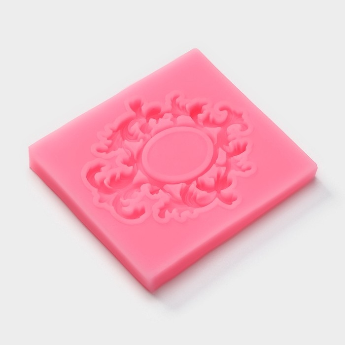 Молд Доляна «Вензели. Рамка», силикон, 6,7×7,5 см, цвет розовый Молд Доляна «Вензели. Рамка», силикон, 6,7×7,5 см, цвет розовый