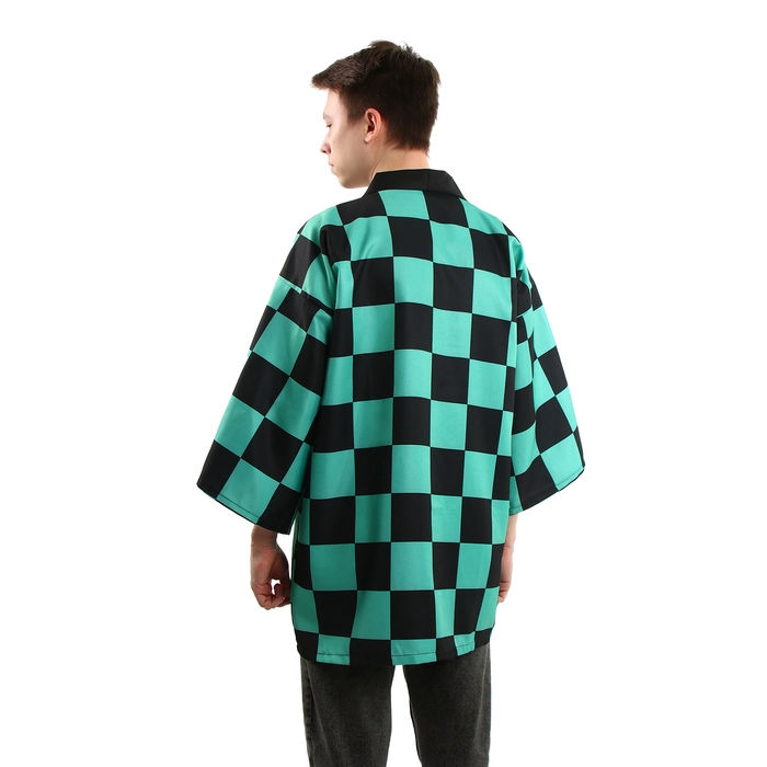 Карнавальное хаори «Демонический клинок», р. 44-46 (M), цвет чёрно-зелёный