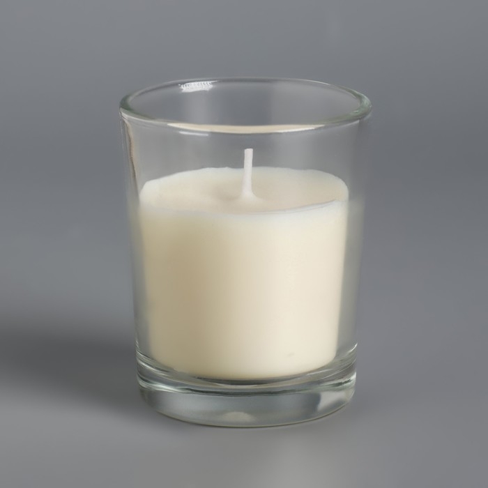 Свеча ароматическая в стакане  Свеча ароматическая в стакане "Нюд", 5х6 см, ваниль
