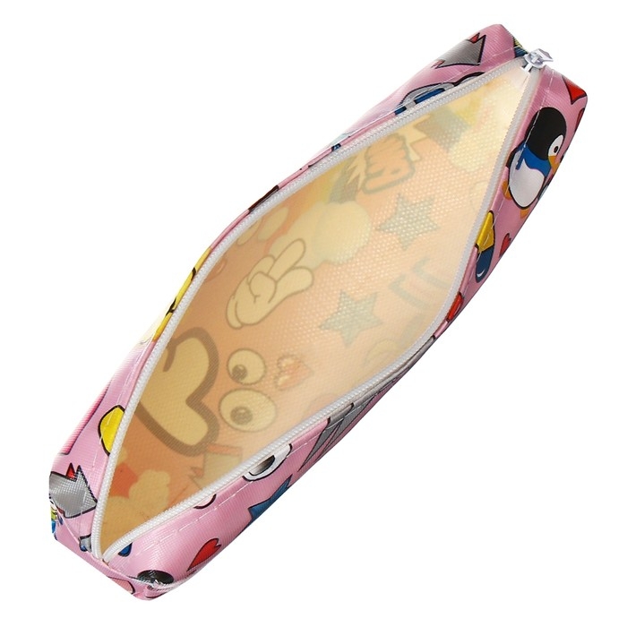 Пенал школьный на молнии Пенал школьный на молнии "Стикеры" Calligrata, розовый