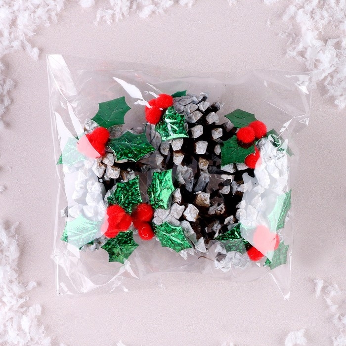 Новогодний набор «Шишка-ягодка», 6 шт Новогодний набор «Шишка-ягодка», 6 шт