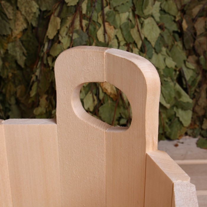 Шайка-таз из липы, 15 л, овальная, нержавеющий обруч, Шайка-таз из липы, 15 л, овальная, нержавеющий обруч, "Добропаровъ"