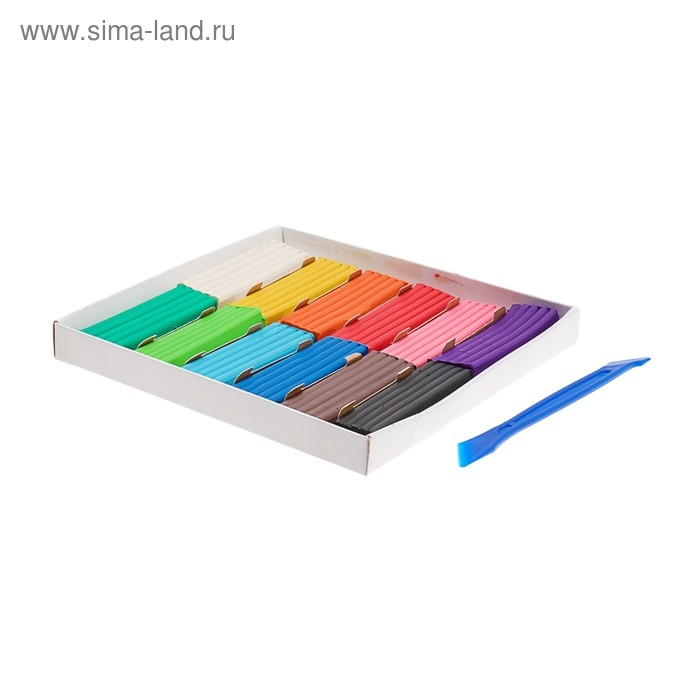 Пластилин 12 цветов 240 г,  Пластилин 12 цветов 240 г, "Гамма" "Классический", со стеком