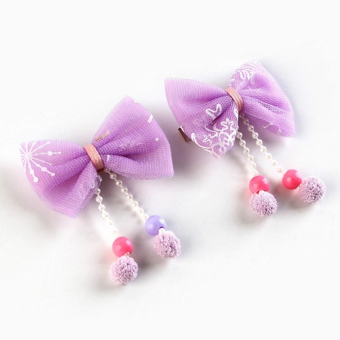 Бантики заколки новогодние «Самой волшебной девочке», на Новый год, набор 2 шт Бантики заколки новогодние «Самой волшебной девочке», на Новый год, набор 2 шт