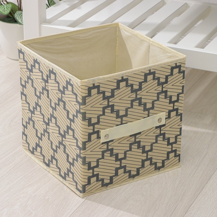 Короб стеллажный для хранения Доляна «Гэтс», 25×25×25 см, цвет бежевый Короб стеллажный для хранения Доляна «Гэтс», 25×25×25 см, цвет бежевый