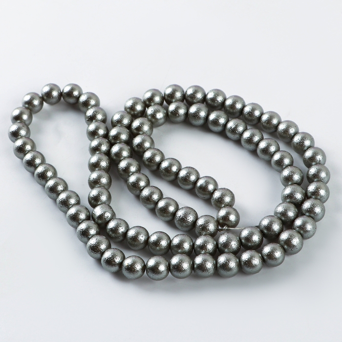 Бусины из стекла, набор 78 шт., диаметр 1 шт. — 10 мм, цвет серебряный