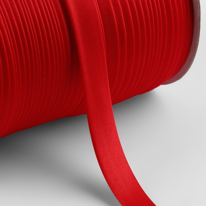 Косая бейка, атласная, 15 мм × 132 ± 1 м, цвет красный №9129 Косая бейка, атласная, 15 мм × 132 ± 1 м, цвет красный №9129