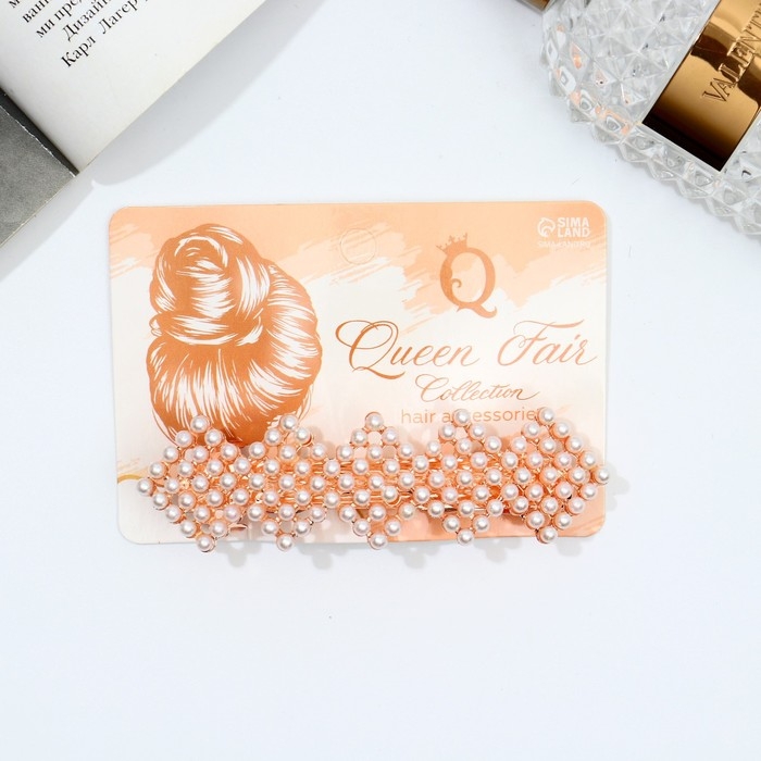 Заколка-автомат для волос Заколка-автомат для волос "Тайна морей" ромбы, 10 см, белый