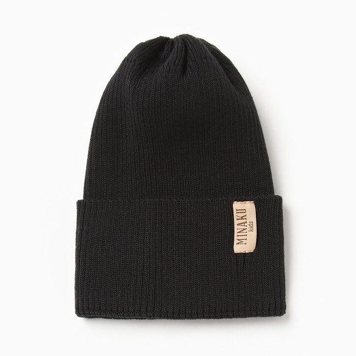 Шапка детская MINAKU, р-р 48-52, цвет черный Шапка детская MINAKU, р-р 48-52, цвет черный