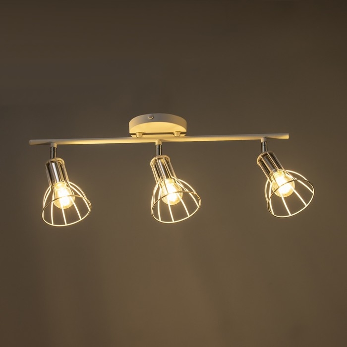 Светильник Светильник "Бостон" 3х60Вт Е14 белый/хром