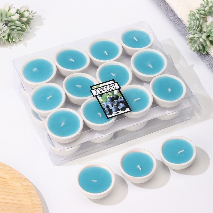 Набор свечей ароматических Набор свечей ароматических "Черника", 24 шт, 5х2,8 см