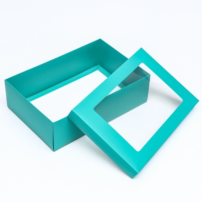 Коробка подарочная складная, упаковка, «Изумрудная», с окном 30 х 20 х 9 см Коробка подарочная складная, упаковка, «Изумрудная», с окном 30 х 20 х 9 см