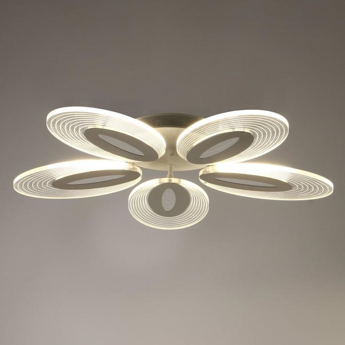 Люстра с ПДУ 1138/5 LED 90Вт 3000К-6000К диммер белый 68х68х8 см BayerLux