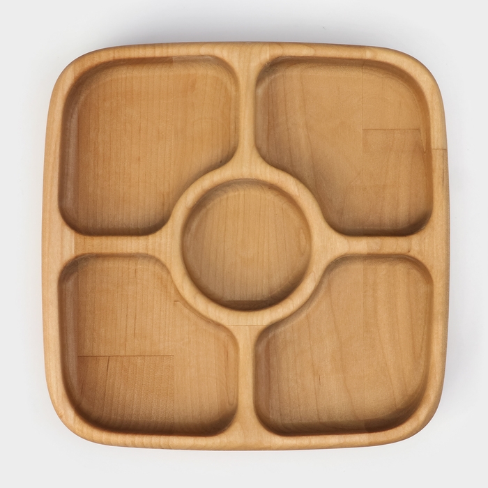 Менажница деревянная глубокая Adelica, 5 секций, береза, 18×18×4 см Менажница деревянная глубокая Adelica, 5 секций, береза, 18×18×4 см