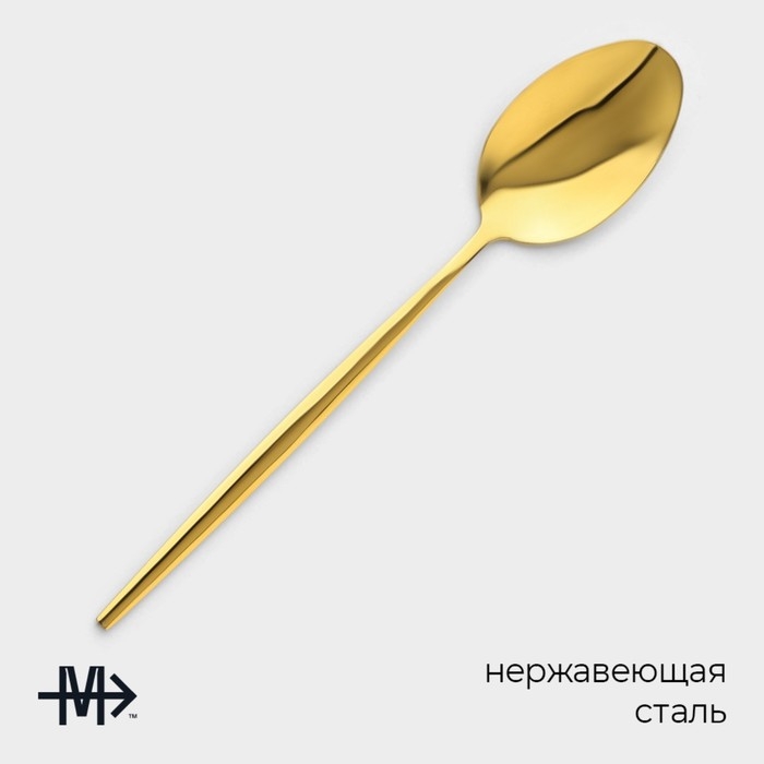 Набор столовых ложек из нержавеющей стали Magistro «Блинк», длина 22 см, 6 шт, цвет золото Набор столовых ложек из нержавеющей стали Magistro «Блинк», длина 22 см, 6 шт, цвет золото