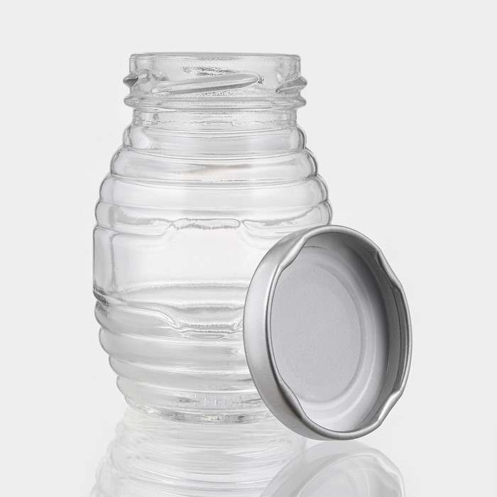 Банка стеклянная для хранения сыпучих продуктов «Бочонок», 100 мл, 5×7,8 см, с металлической крышкой Банка стеклянная для хранения сыпучих продуктов «Бочонок», 100 мл, 5×7,8 см, с металлической крышкой