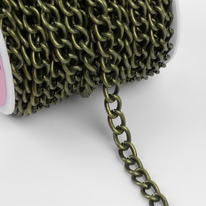 Цепочка для сумки, 7 × 11 мм, 10 ± 0,5 м, цвет бронзовый