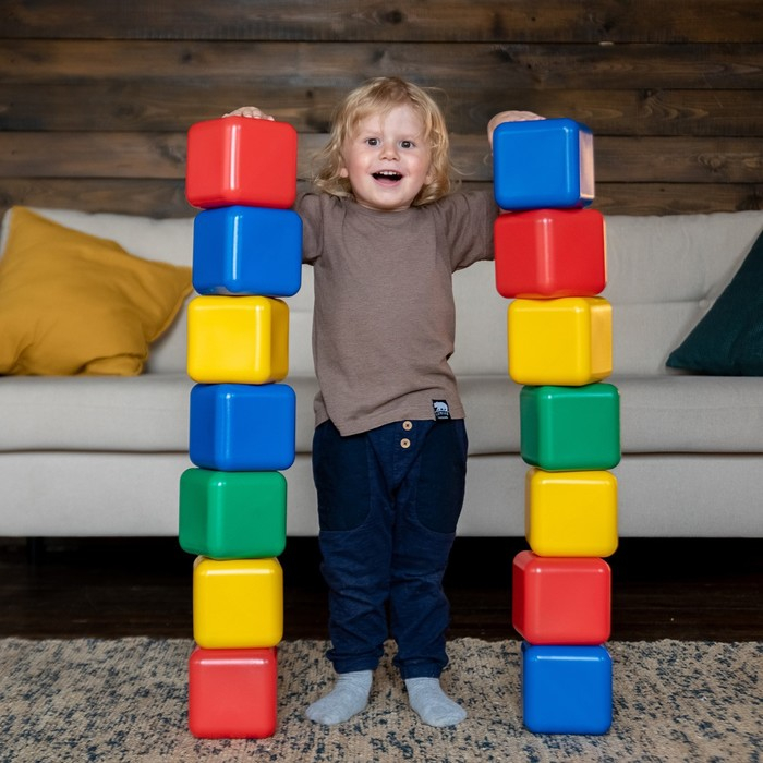 Набор цветных кубиков, 10 штук, 12 × 12 см Набор цветных кубиков, 10 штук, 12 × 12 см