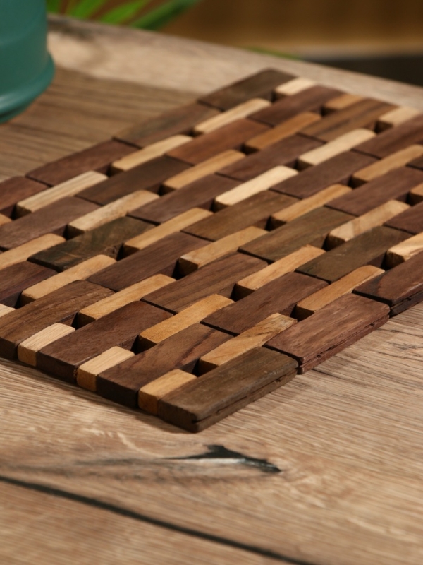 Коврик из тикового дерева, 30х20х0,7 см