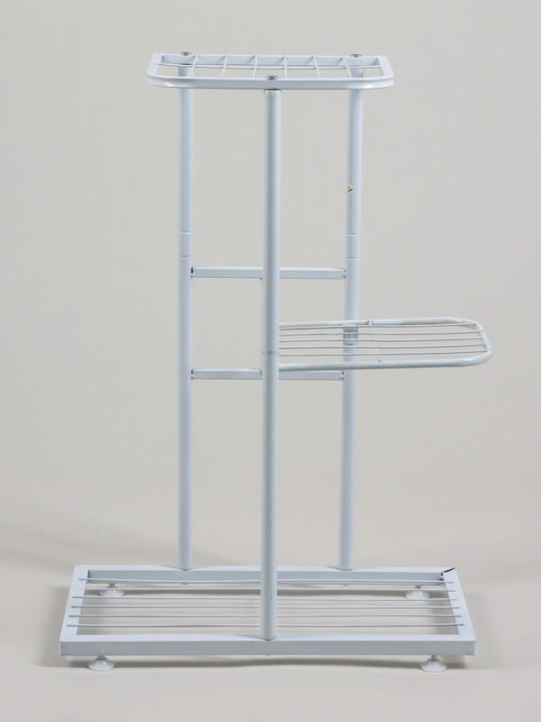 Подставка для цветов Greengo, 3 полки, 43 × 22 × 57 см, напольная, металл, белая Подставка для цветов Greengo, 3 полки, 43 × 22 × 57 см, напольная, металл, белая