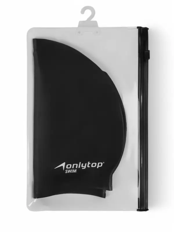 Шапочка для плавания взрослая ONLYTOP, силиконовая, 46 г, обхват 54-60 см, чёрная