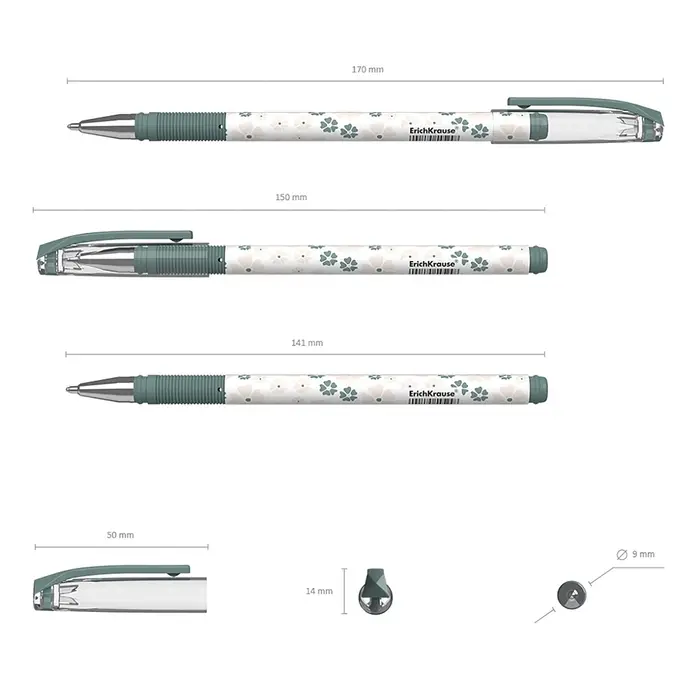 Ручка шариковая ErichKrause Ручка шариковая ErichKrause "ColorTouch Natural Life", узел 0.7 мм, синяя, тонкое письмо, резиновый держатель, стержень с дизайном, микс