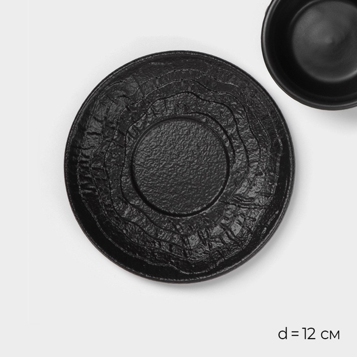 Кофейная пара Magistro Black style, 2 предмета: чашка 100 мл, блюдце d=12 см, фарфор, цвет чёрный Кофейная пара Magistro Black style, 2 предмета: чашка 100 мл, блюдце d=12 см, фарфор, цвет чёрный