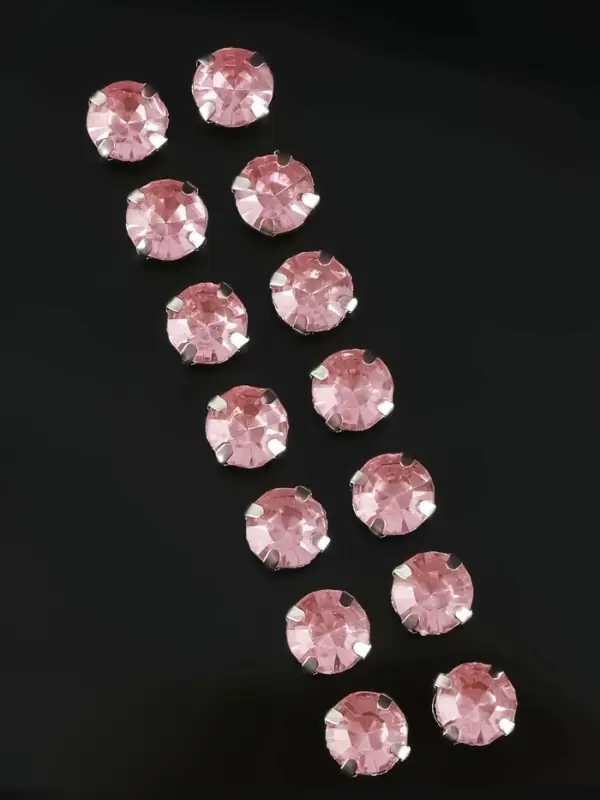 Стразы пришивные «Шатон», круглые, в цапах, d=10 мм, 20 шт., розовые Стразы пришивные «Шатон», круглые, в цапах, d=10 мм, 20 шт., розовые