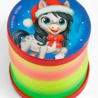 Funny toys Пружинка радуга "Новогодняя лошадка", цвета МИКС, d.-5см